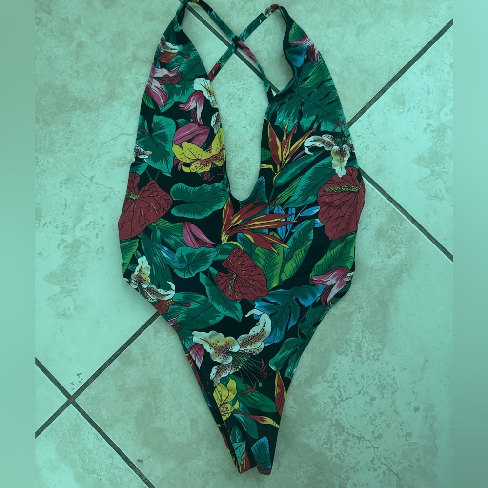 Tropical Floral one piece Swimsuit - small